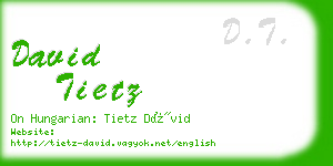 david tietz business card